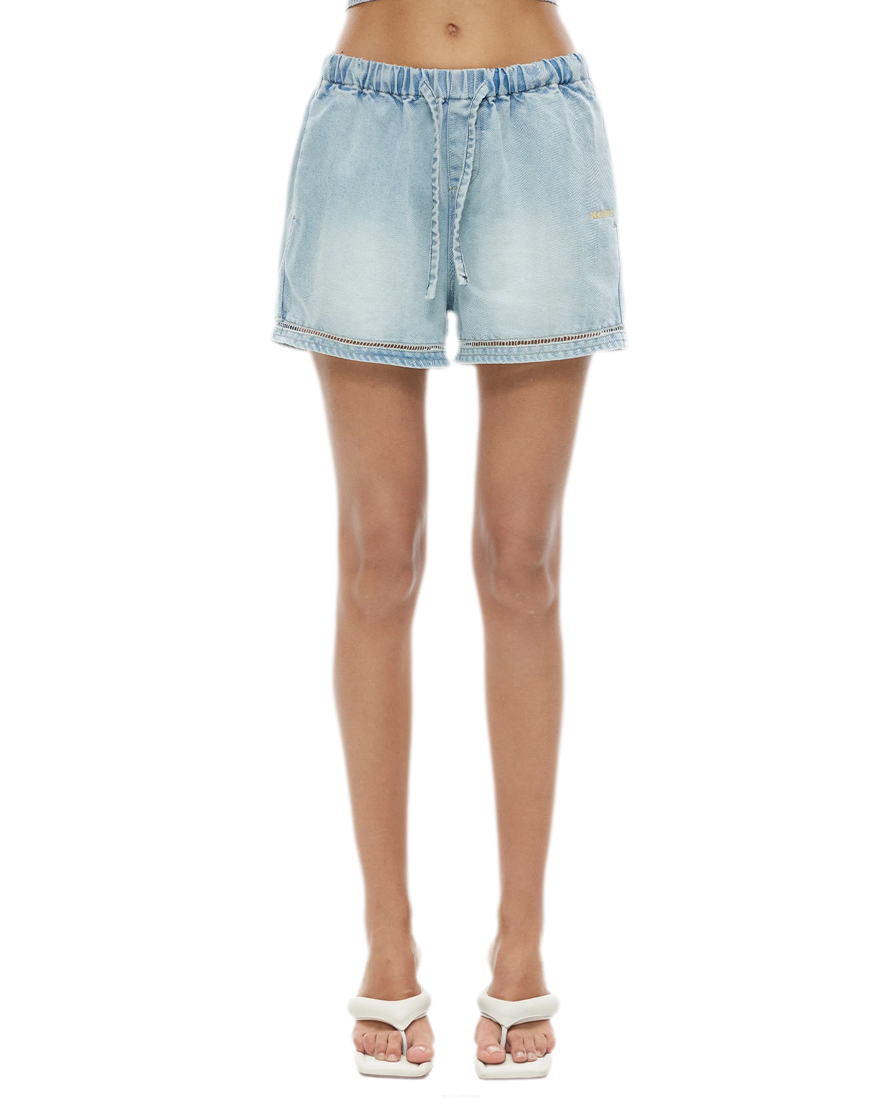 Lyocell Washed Denim Shorts
