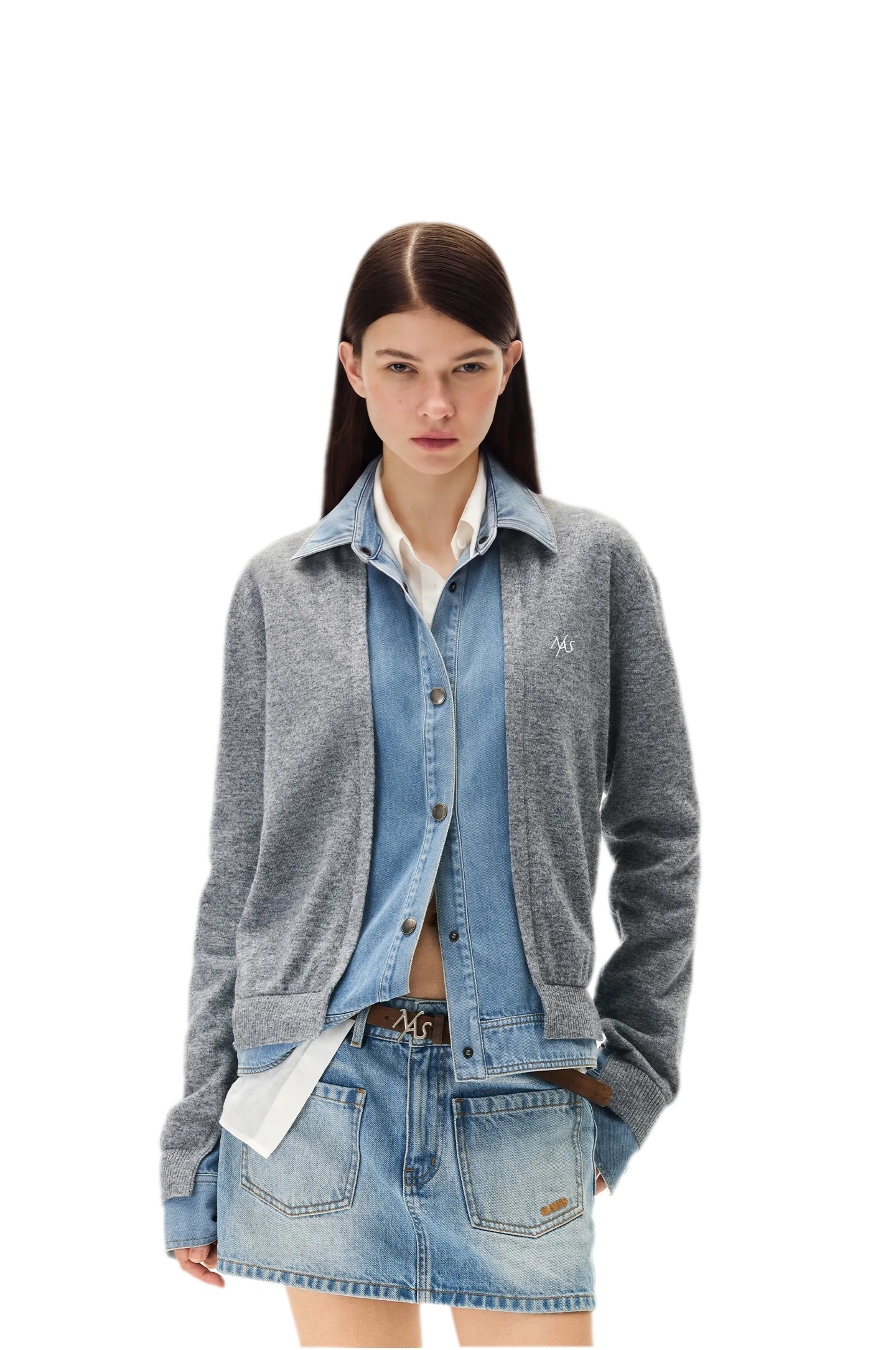 Wool Contrast Lapel Knit Cardigan