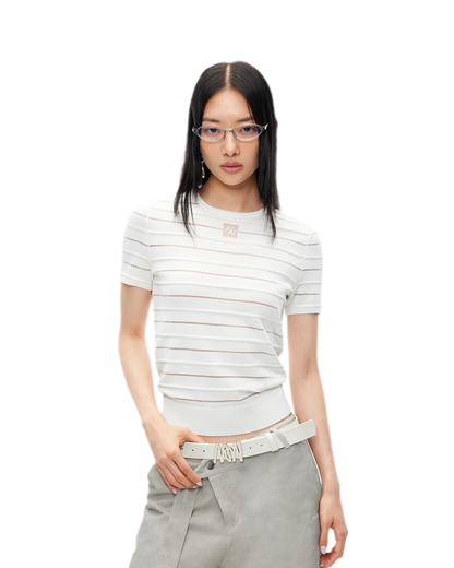 Ice Feel Tee with Organza Weave