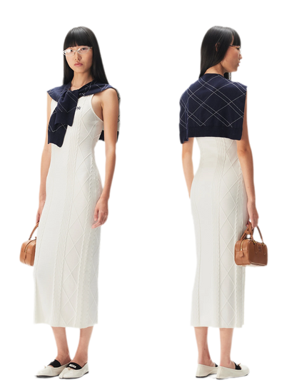 Wool Cable Knit Dress