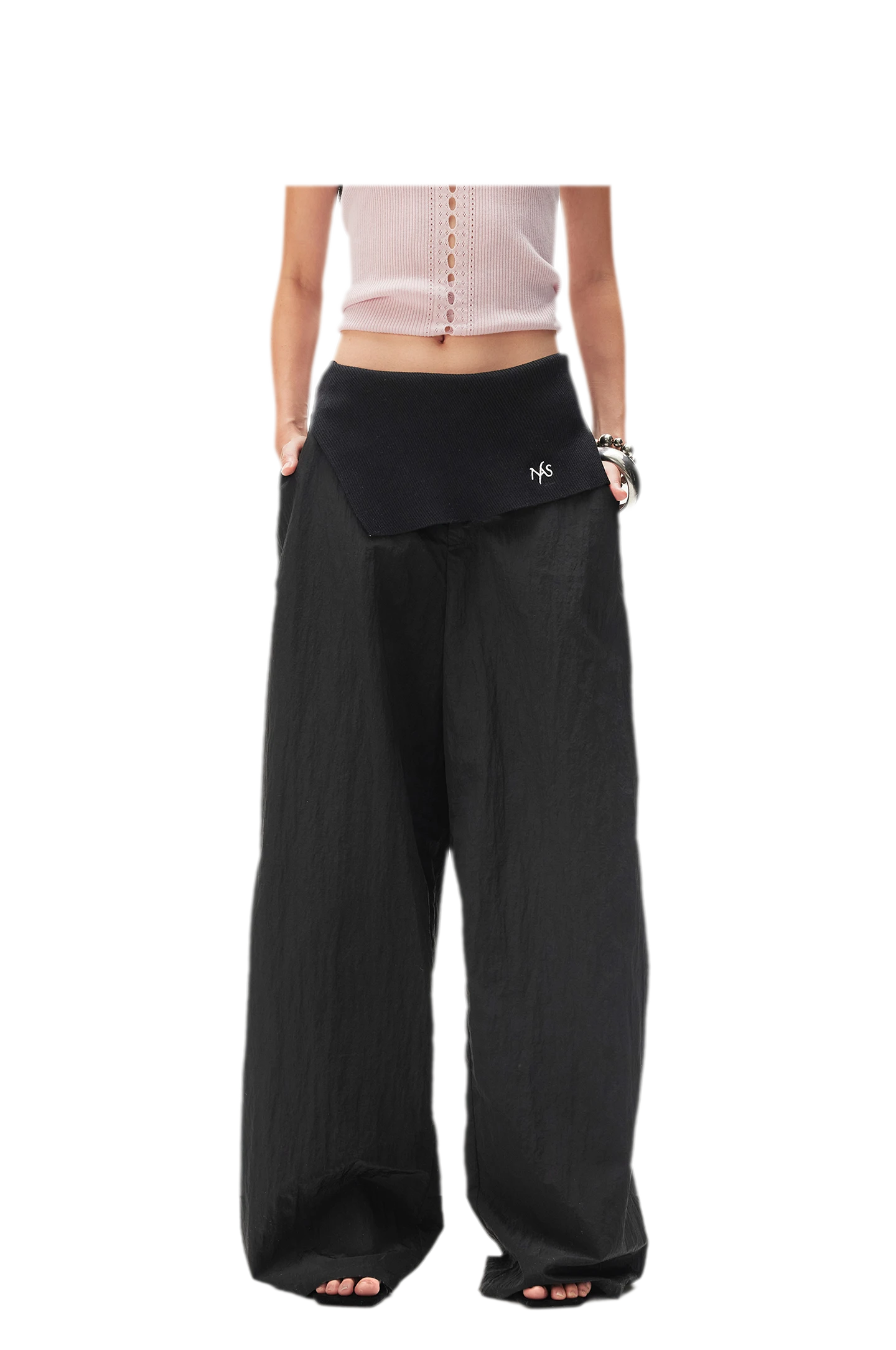 Asymmetric Wide-Leg Pants