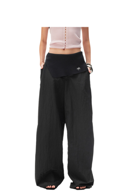 Asymmetric Wide-Leg Pants