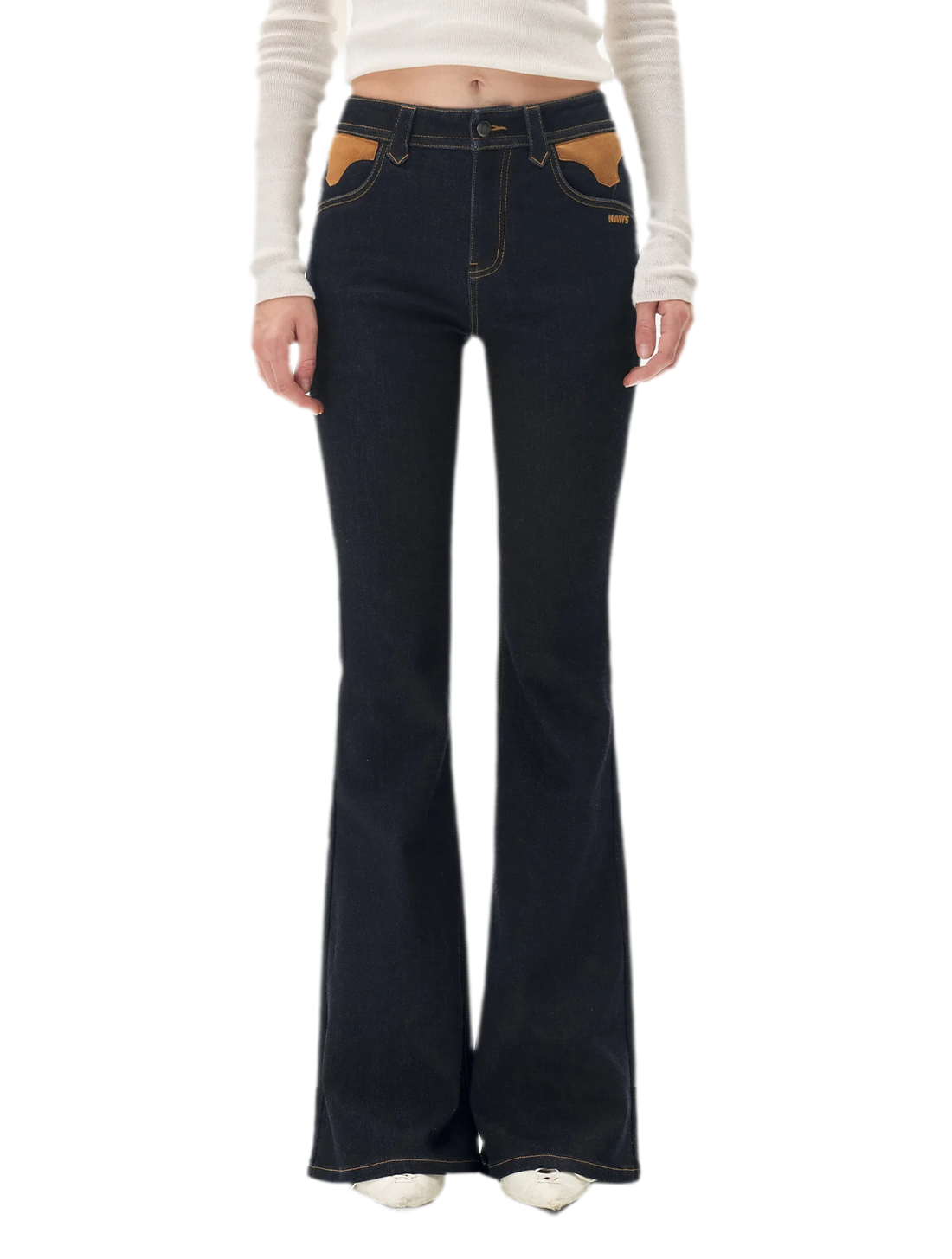 Wool Twill Slim Flare Jeans