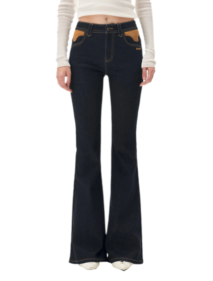 Wool Twill Slim Flare Jeans