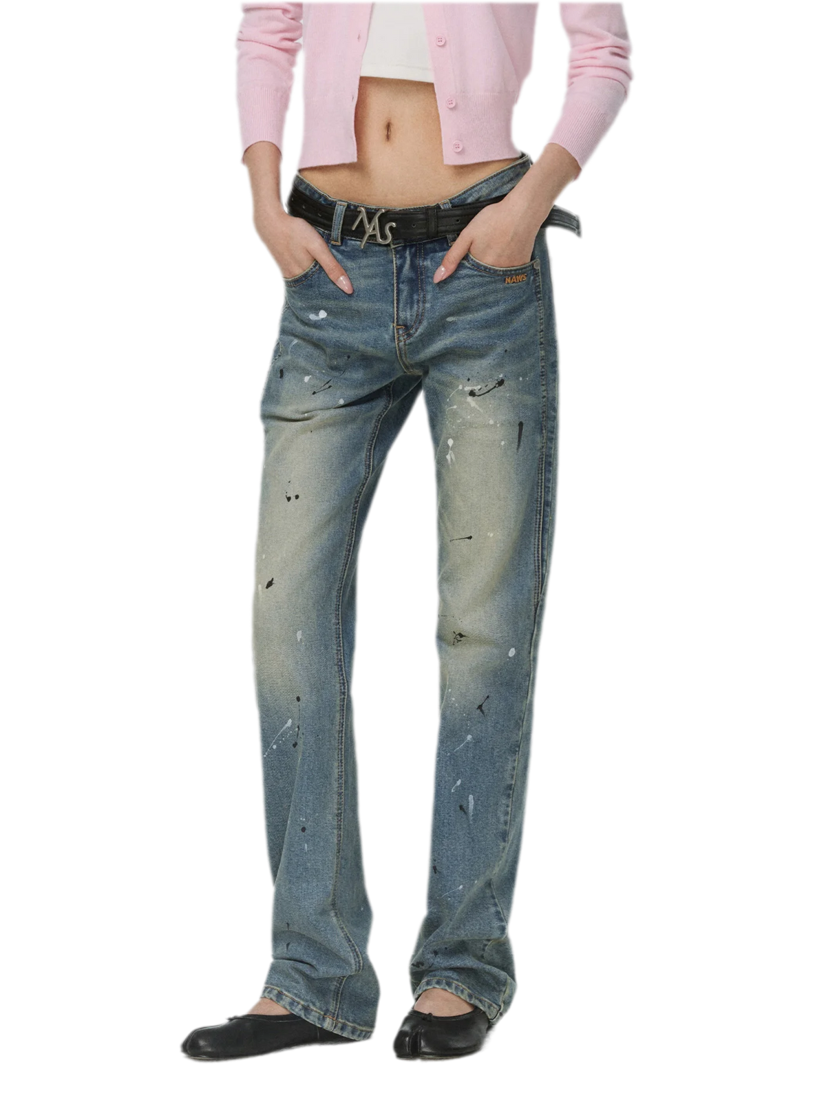 Gewaschene Distressed-Slim-Jeans