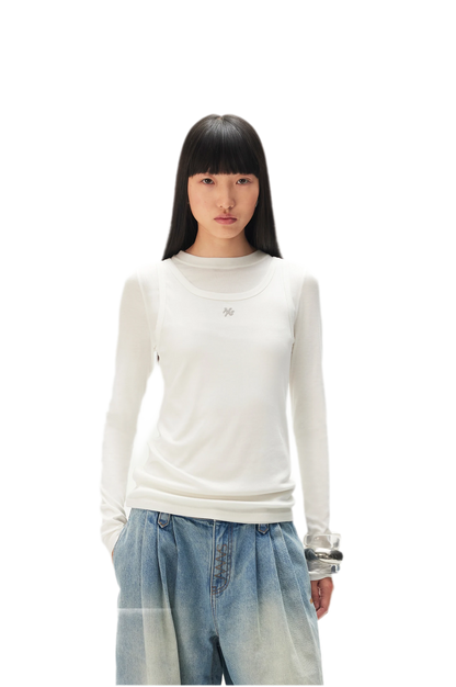 Lyocell Layered Long Sleeve Tee