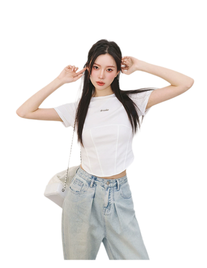 Cropped Seam T-Shirt