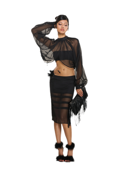 Stretch Button Bandeau Top