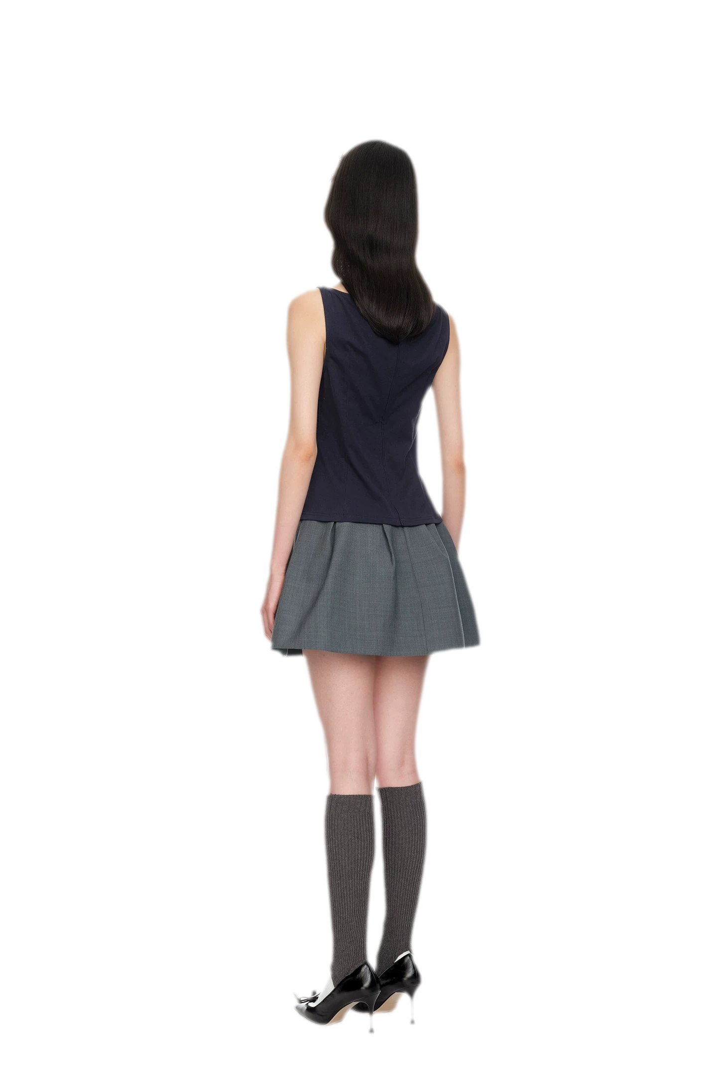 Ruffle Trim Fitted Top