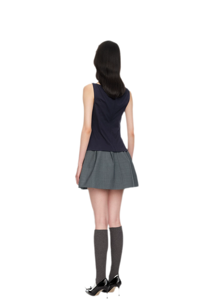 Ruffle Trim Fitted Top