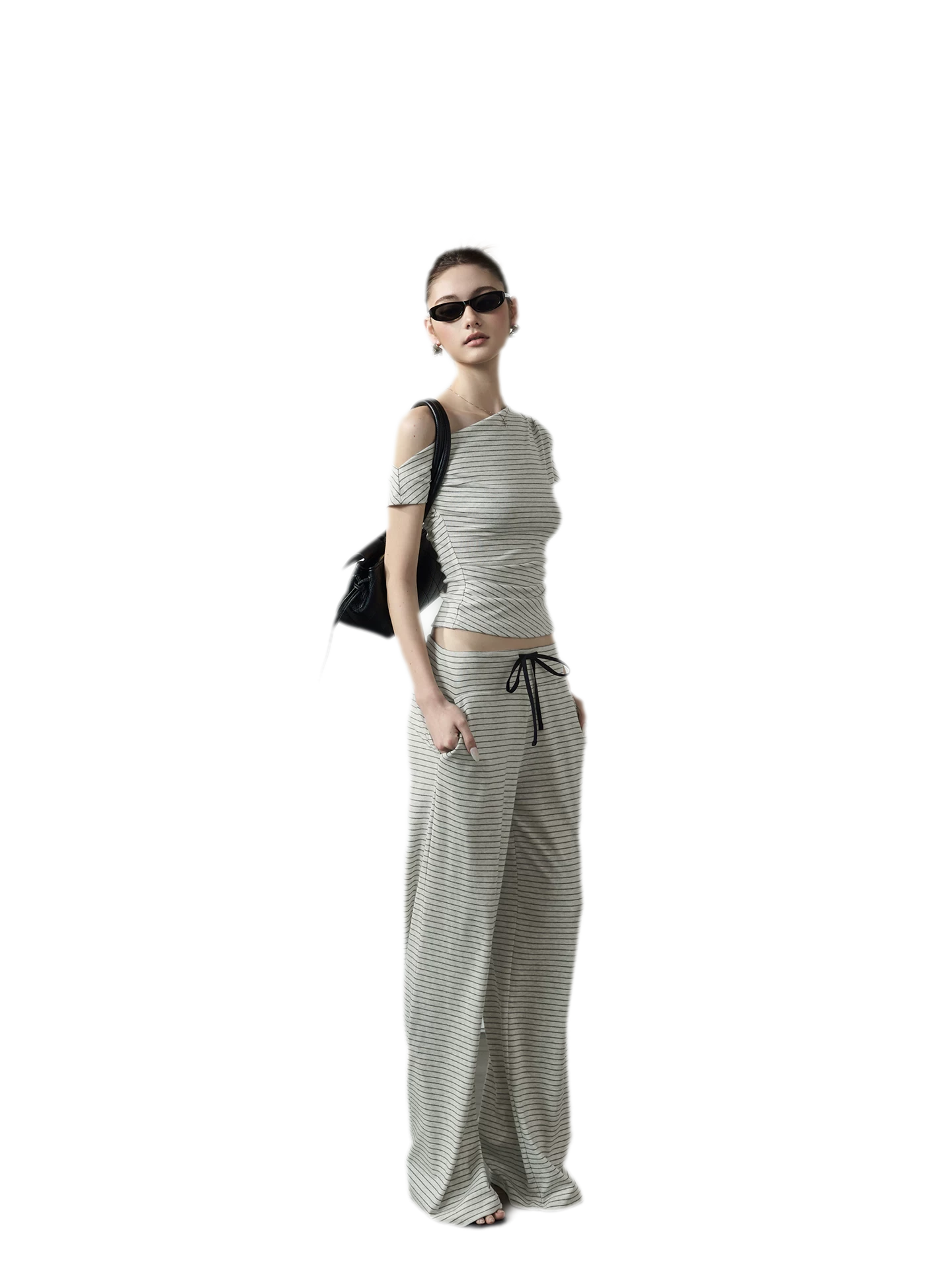 Striped Asymmetric Three-Piece Set