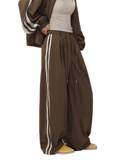 Stripe Tape Wide-Leg Pants