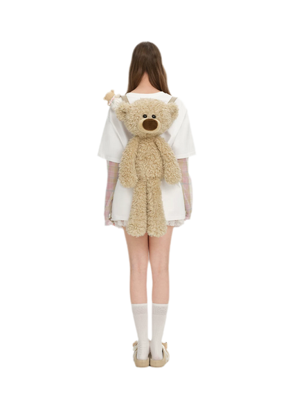 Floral Plush Bear Backpack