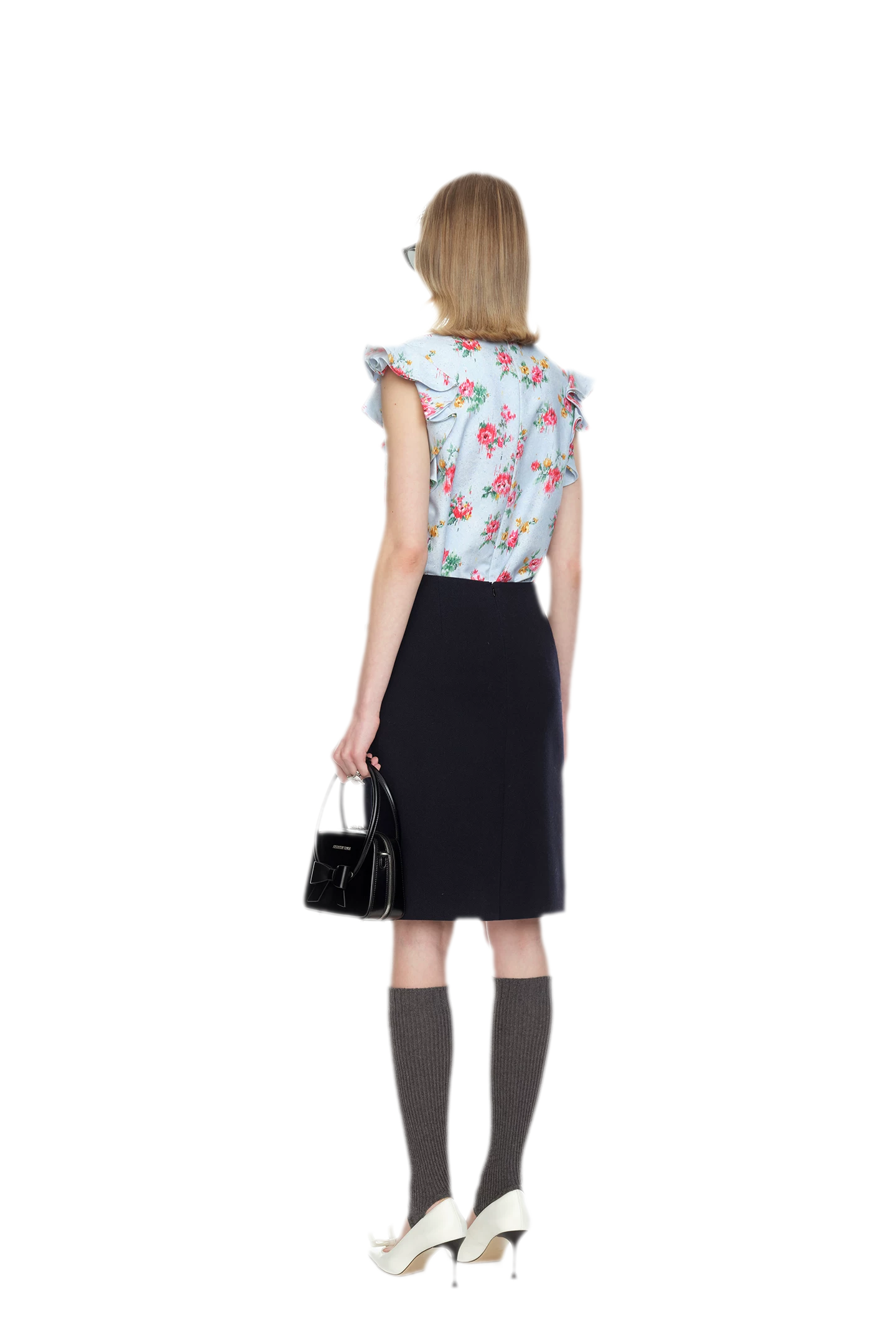 Bowknot Structured A-Line Skirt