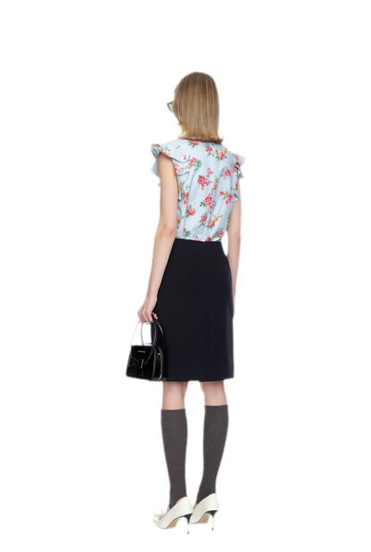 Bowknot Structured A-Line Skirt