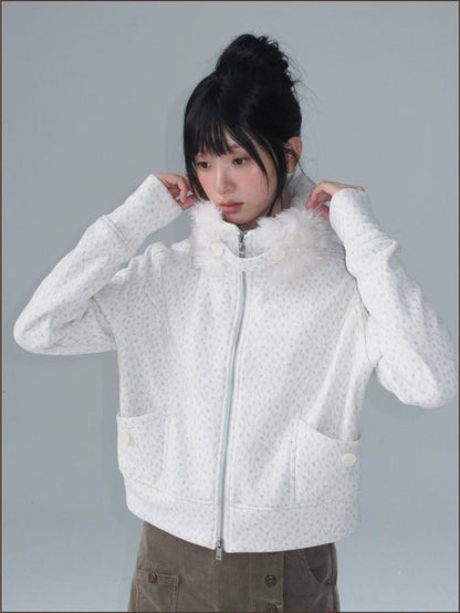 Brushed Jacquard Cropped Jacket