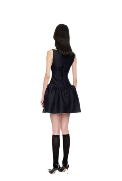 Ruffle Bowknot Mini Dress