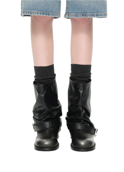 Distressed Slouch Ankle Boots