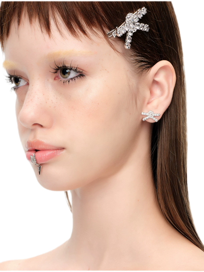 Gemstone Butterfly Bow Earrings