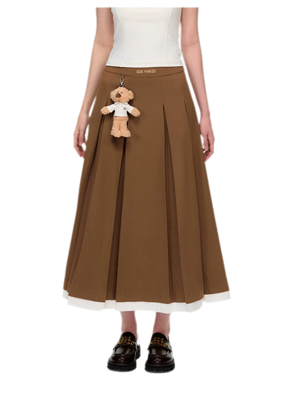 Pleated Suit Midi Skirt