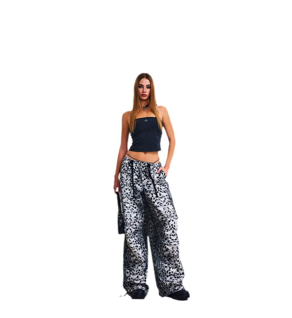 Classic Retro Leopard Paratrooper Pants