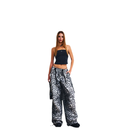 Classic Retro Leopard Paratrooper Pants