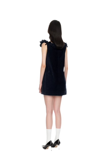Ruffled Bow A-Line Mini Dress