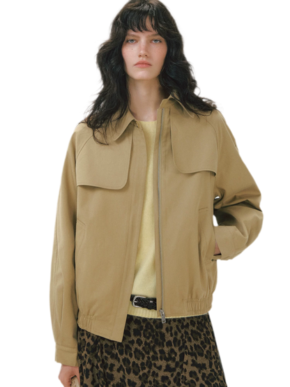 Pleated Collar Utility Jacket