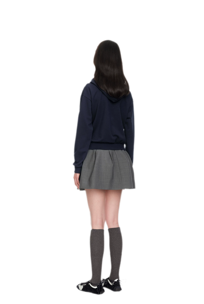 Bow Detail Cropped Hoodie