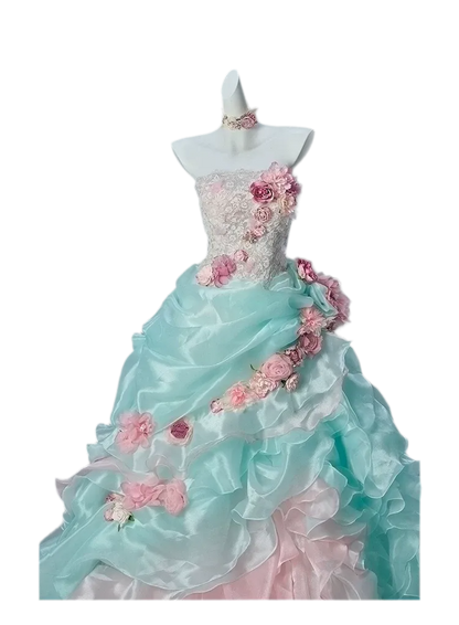 Scintillant Floral Ballgown