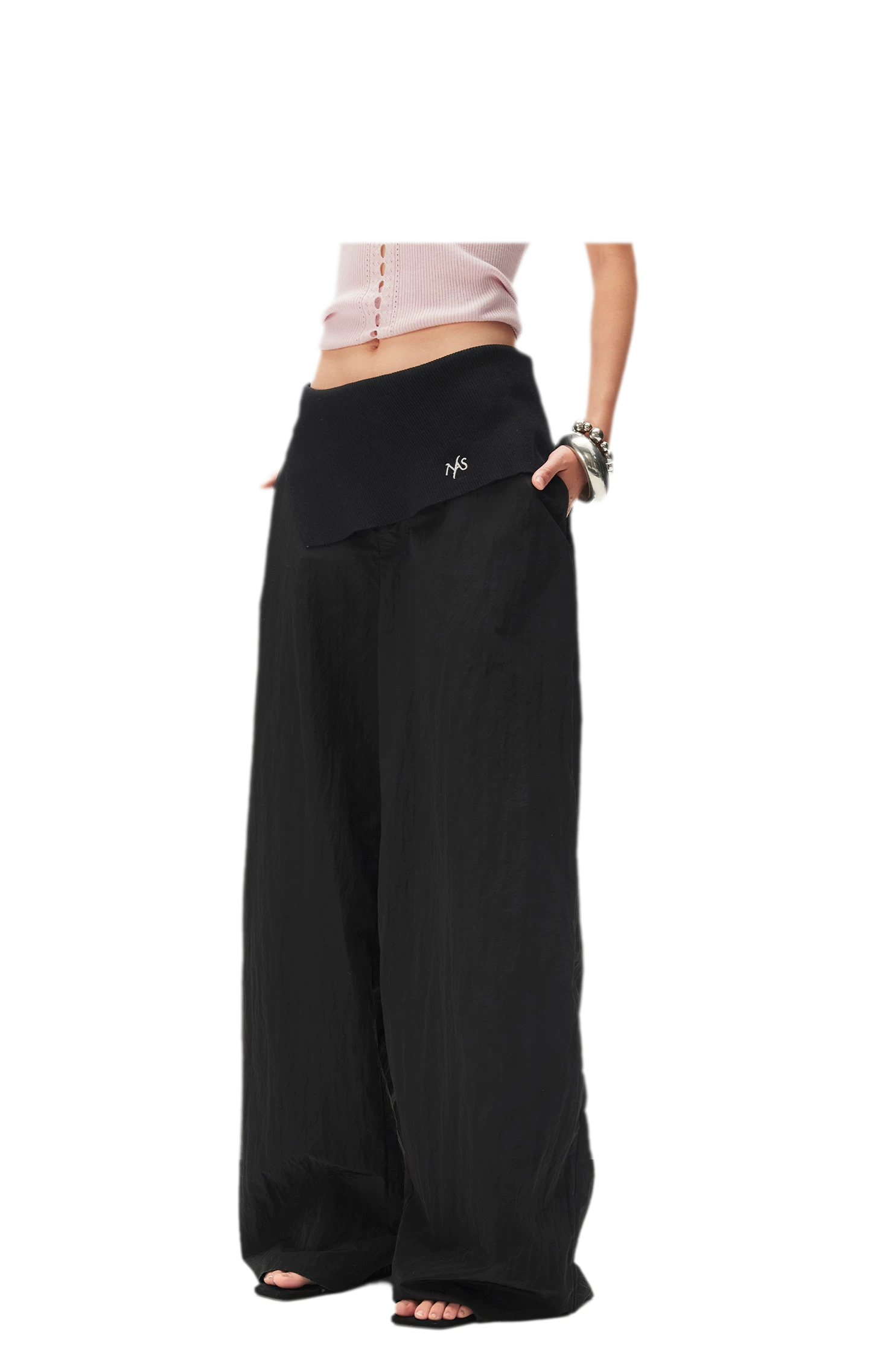 Asymmetric Wide-Leg Pants