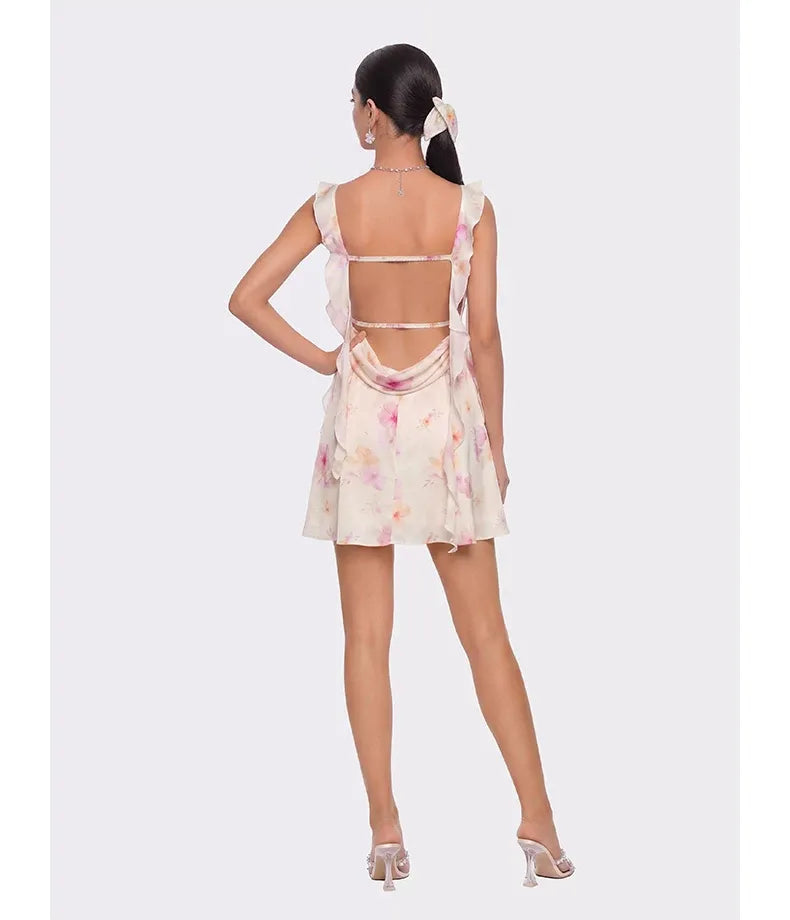 Floral Backless Dress