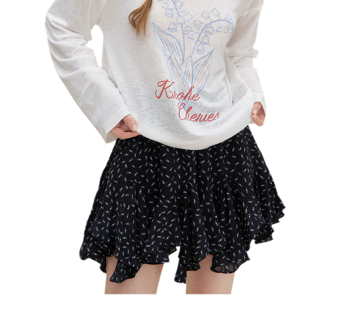 Hand-Drawn Floral Sun Protection Pullover