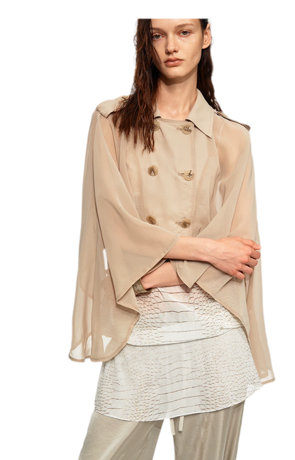 Sheer Trench Cape Top