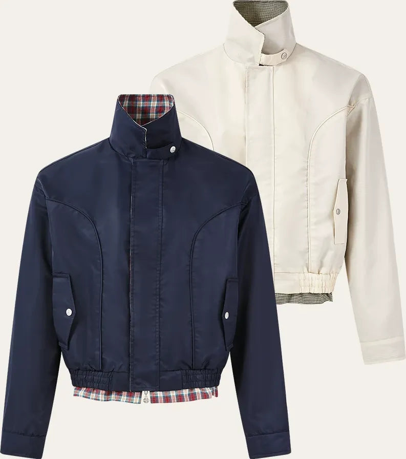 Vintage Houndstooth Harrington Jacket