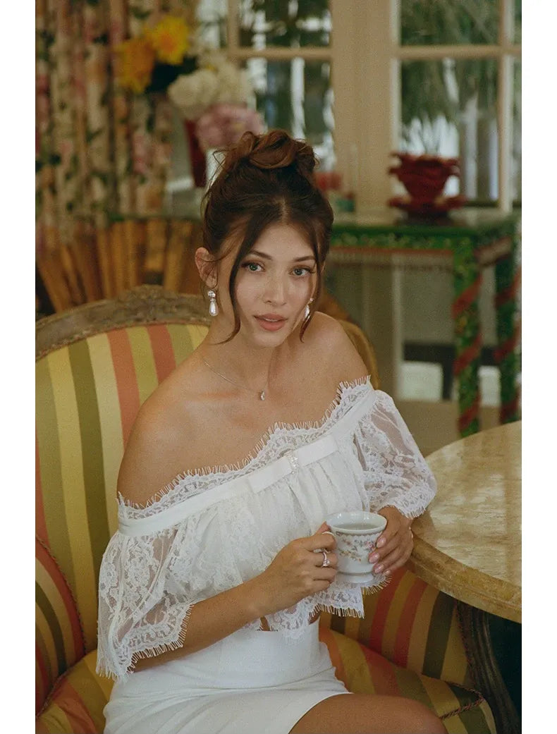 Lace Off-Shoulder Set
