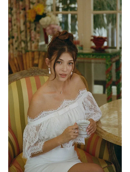 Lace Off-Shoulder Set