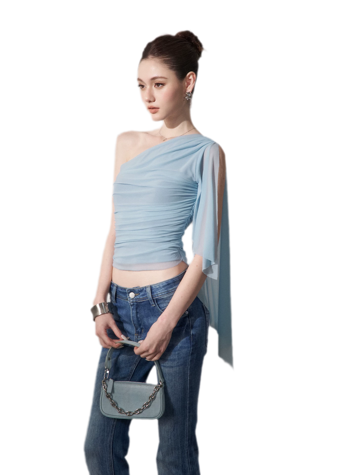 One-Shoulder Ruched Set