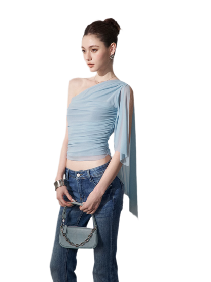 One-Shoulder Ruched Set