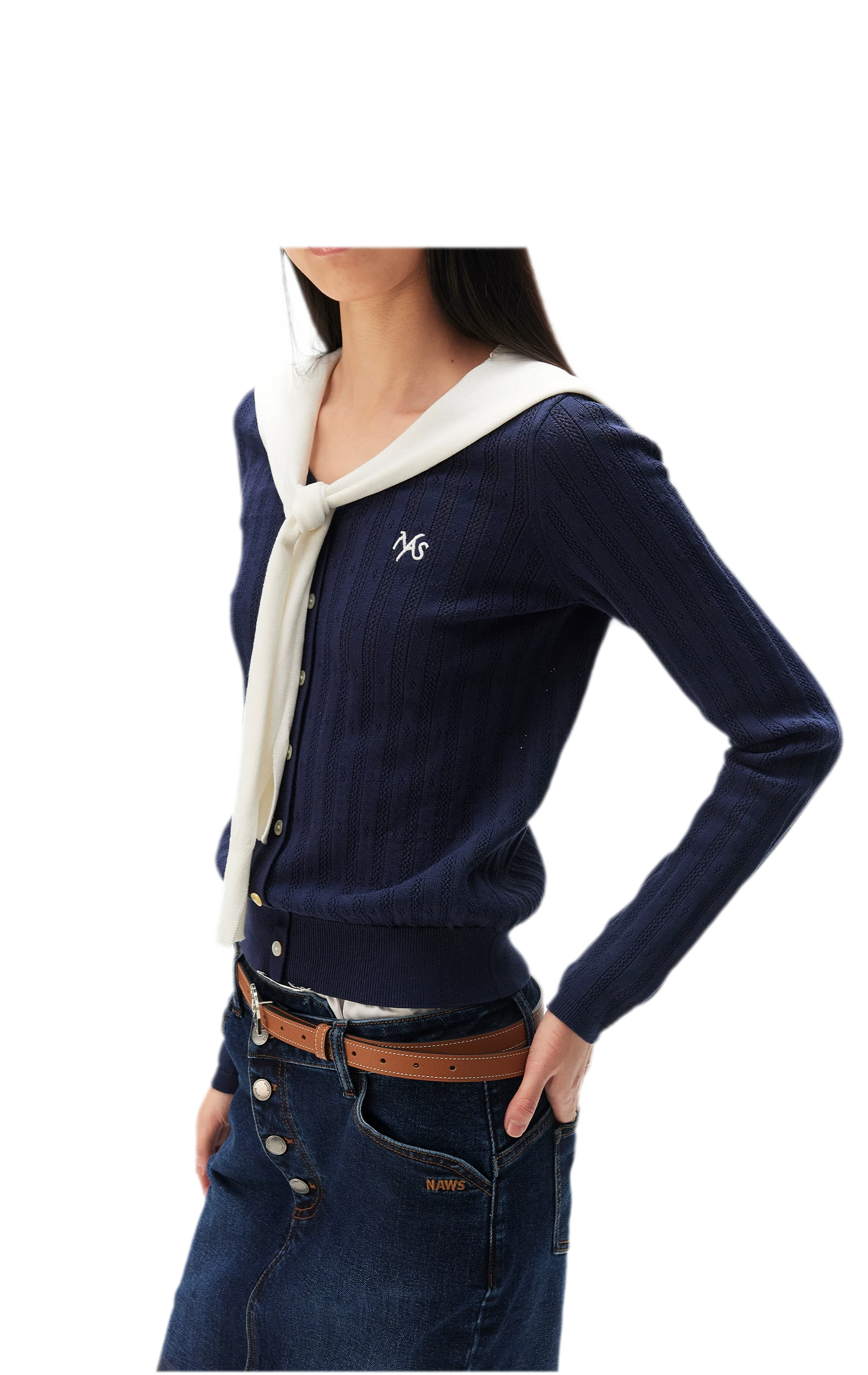 Textured Openwork Knit Cardigan