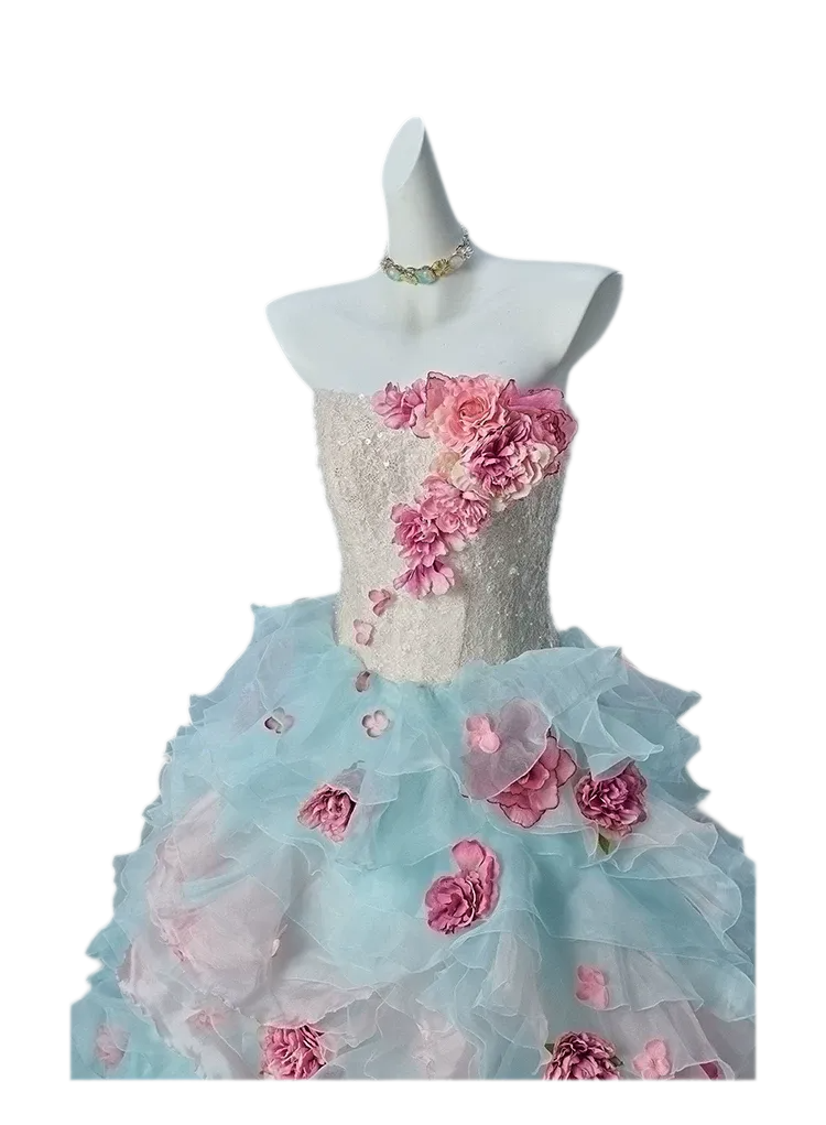 Gradient Floral Ball Gown
