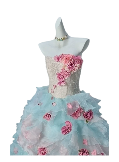 Gradient Floral Ball Gown