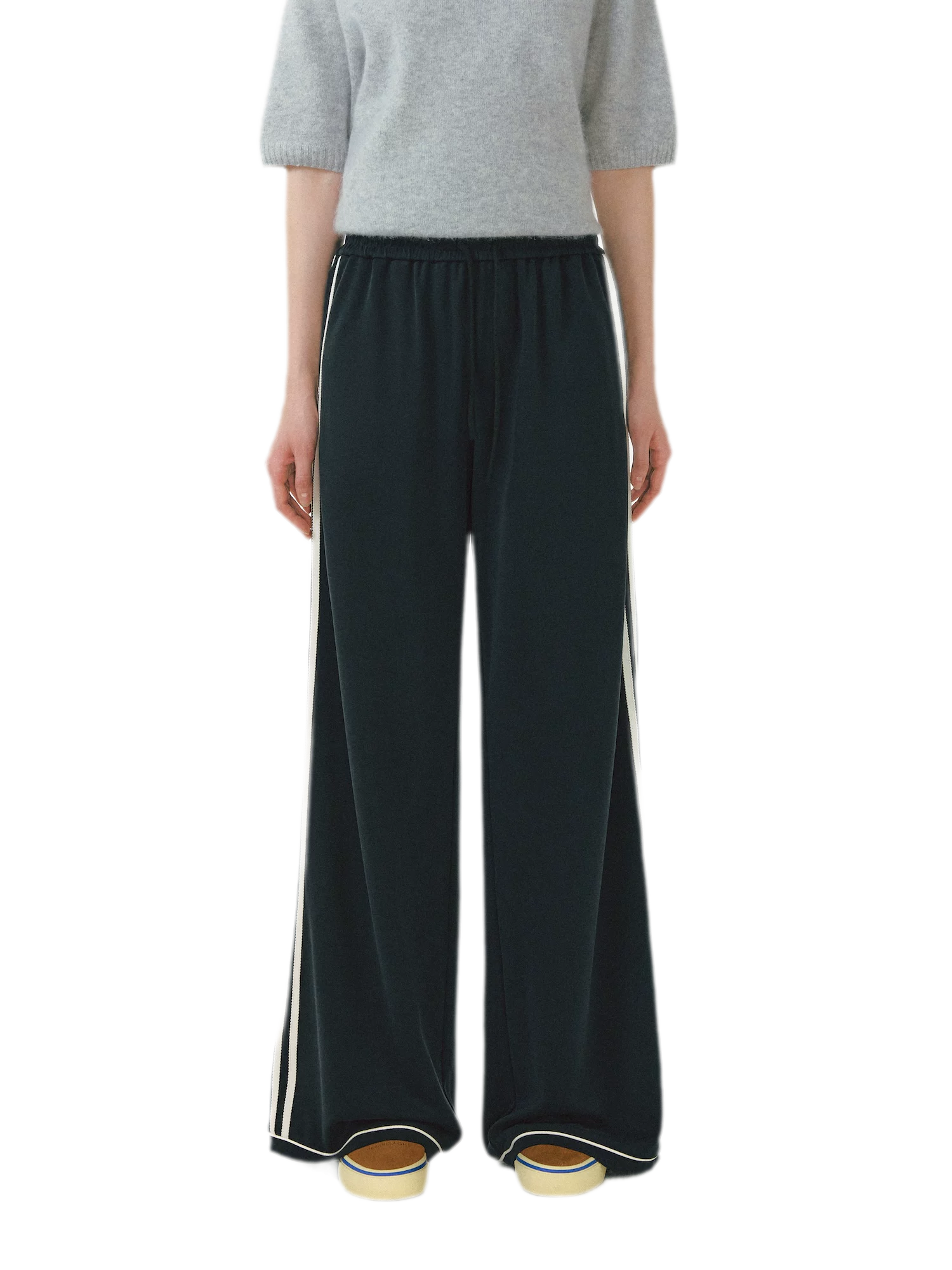 Contrast Stripe Wide-Leg Pants