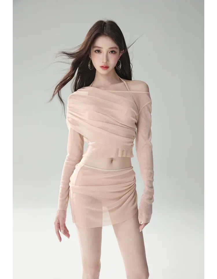 Draped Ruched Swim Set