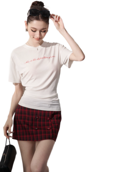 Low-Waist Plaid Mini Skirt