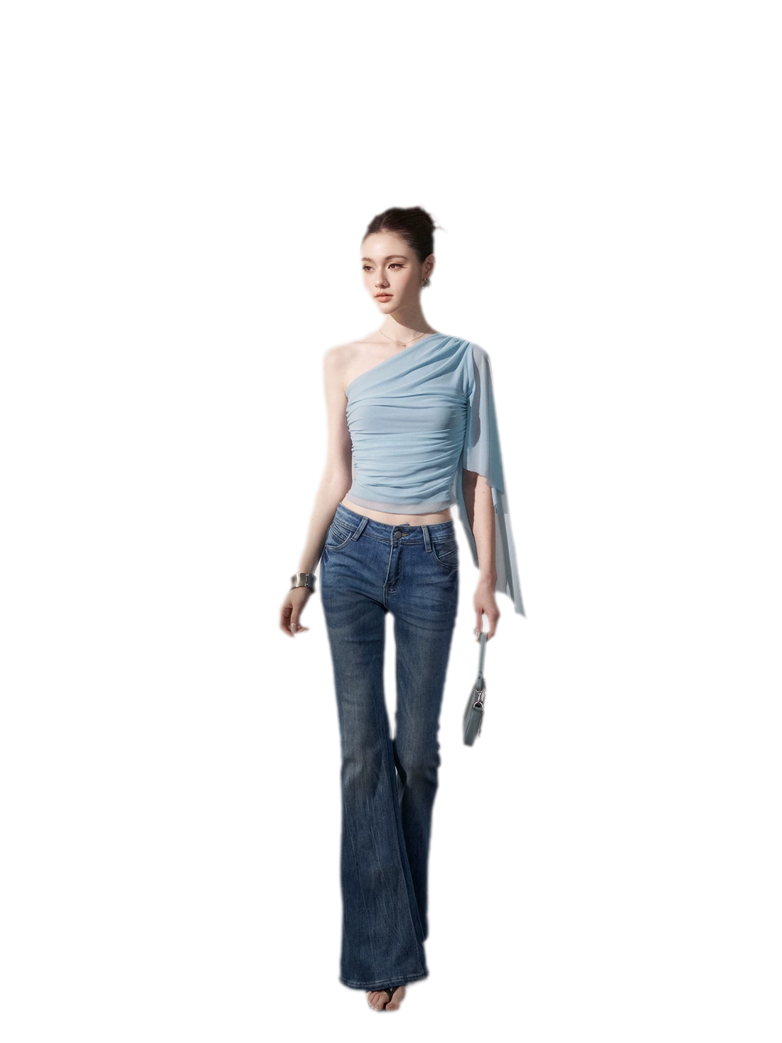 Ruched One-Shoulder Top