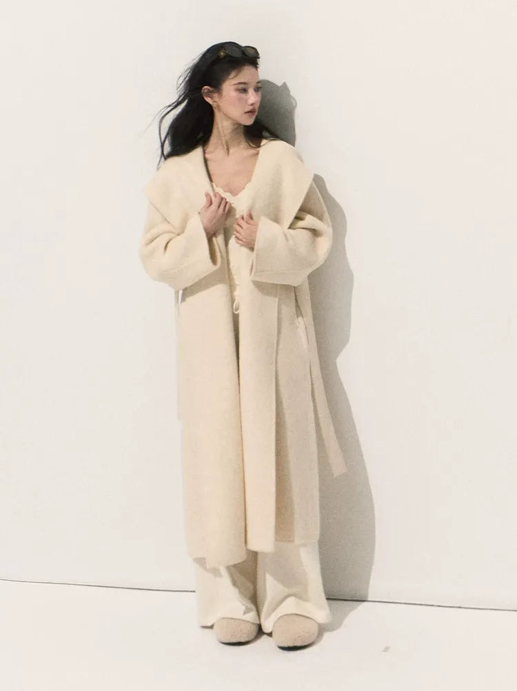 Double-Faced Wool Belted Coat