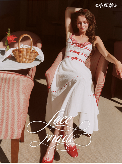 Cotton Embroidered Halter Dress