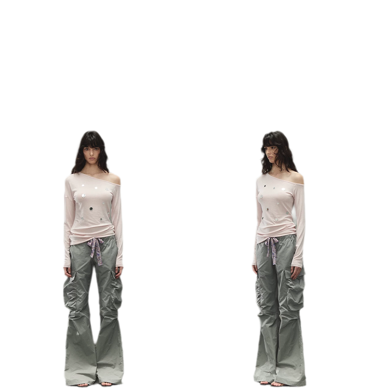 Off-Shoulder Mirror Dot Top