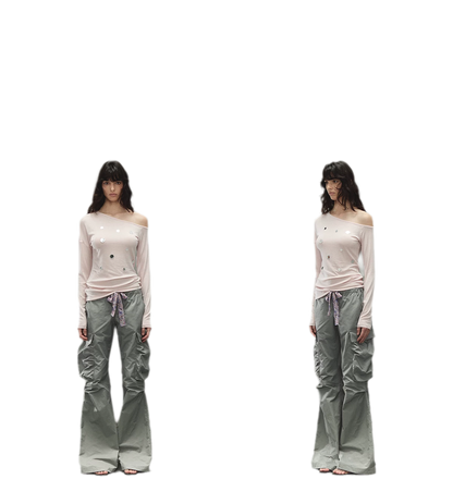 Off-Shoulder Mirror Dot Top